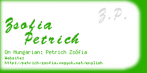 zsofia petrich business card