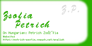 zsofia petrich business card